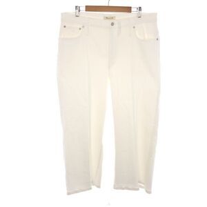 Madewell Wide Leg Crop Solid White Jeans Womens Size 34